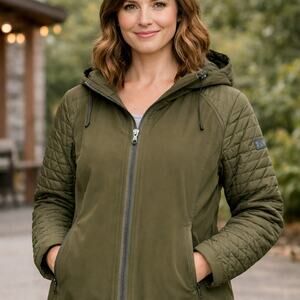 C22 Skechers Hooded Jacket Green Lightweight Activewear Women’s Size XL